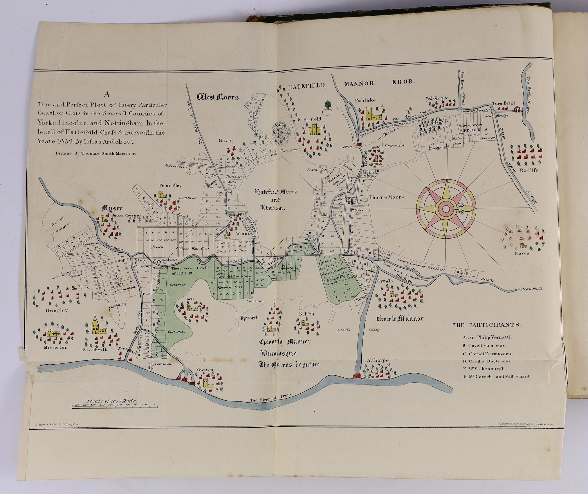 LINCOLNSHIRE: Stonehouse, Rev. W. B. - The History and Topography of the Isle of Axholme... 3 folded and hand coloured maps, 2 plans and 10 plates (2 coloured), engraved text illus., subscribers list; old binder's cloth,